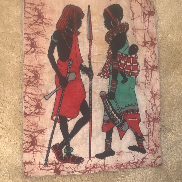 Vintage/Antique MAASAI African/Ethnic art work. PAIR - Picture 2 of 9
